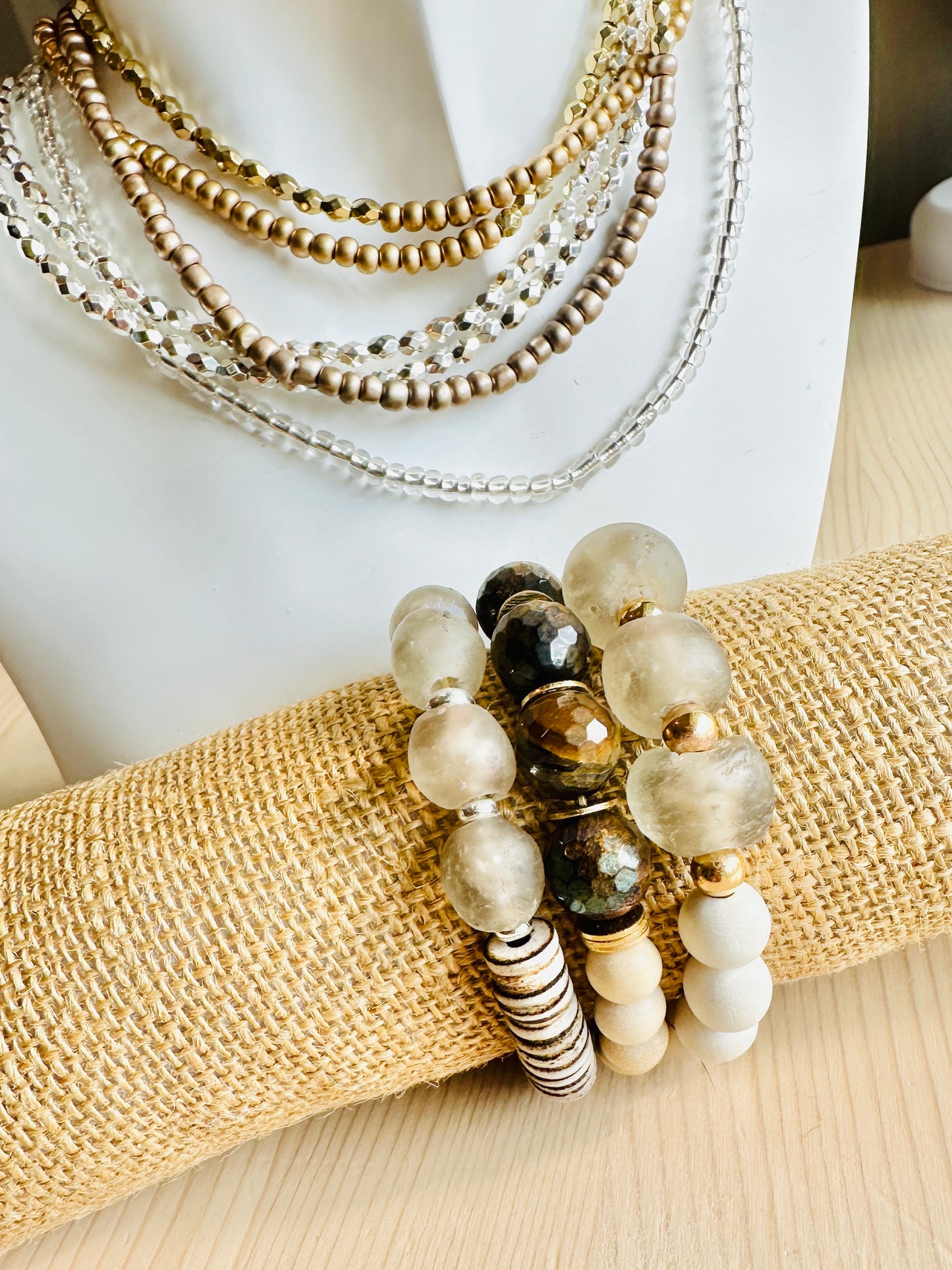 Acadia Bracelet - Tiger Eye & Natural Wood