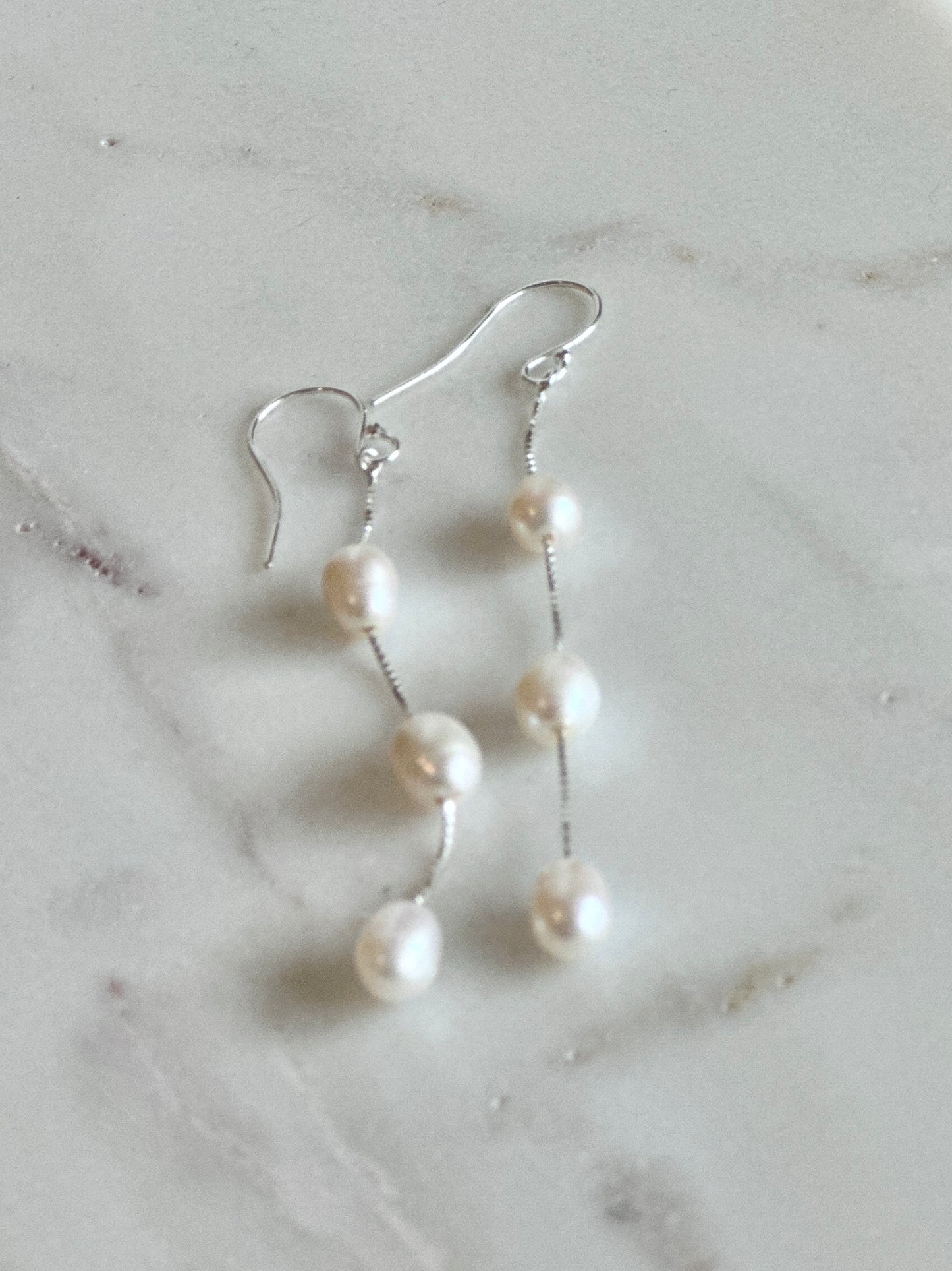 String of Pearl Earrings