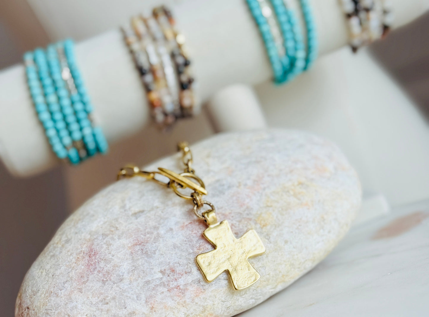 Natural Stone Wrap Bracelet