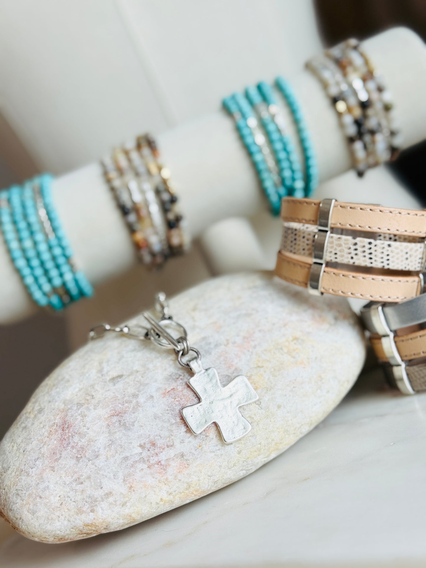 Natural Stone Wrap Bracelet