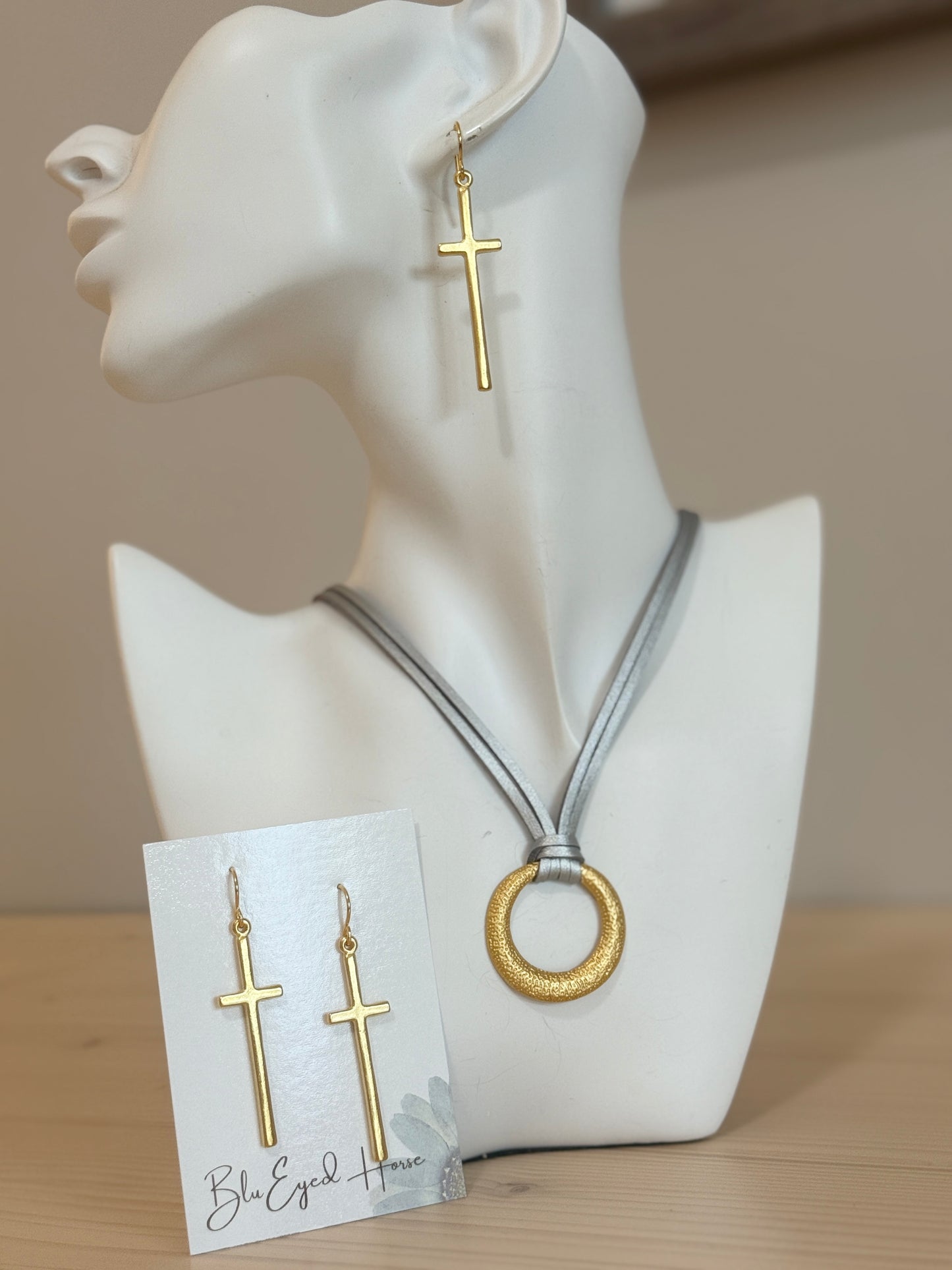 Slim Cross Earrings