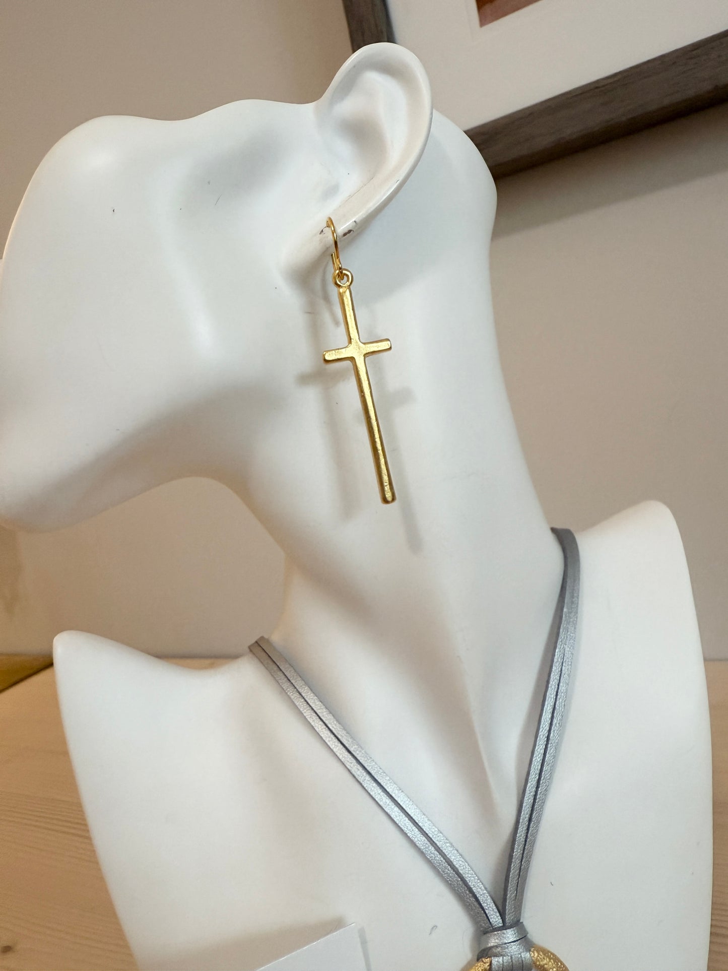 Slim Cross Earrings