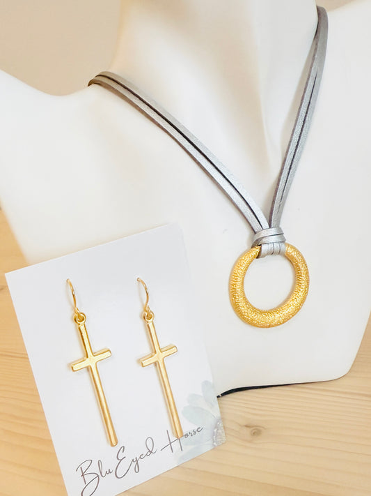 Slim Cross Earrings