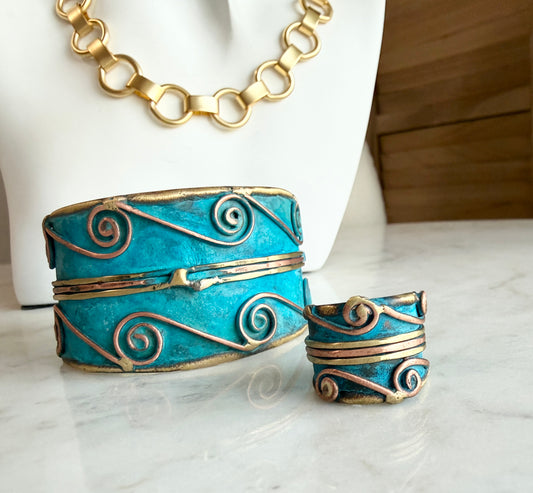 Turquoise Patina Ring