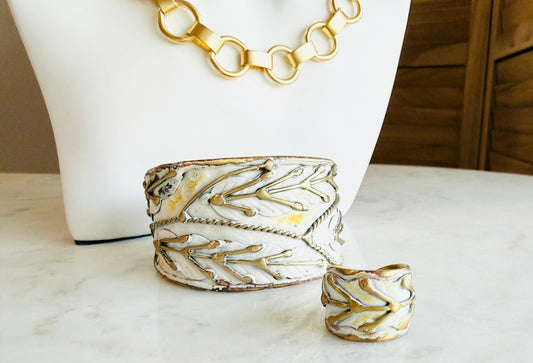 Rustic White Patina Ring