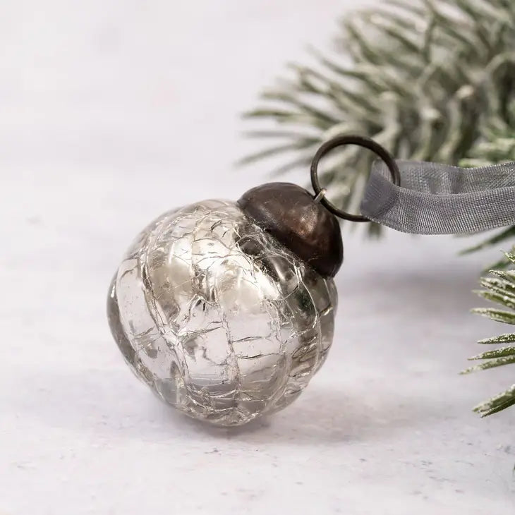Silver Crackle Ball - Set of 6