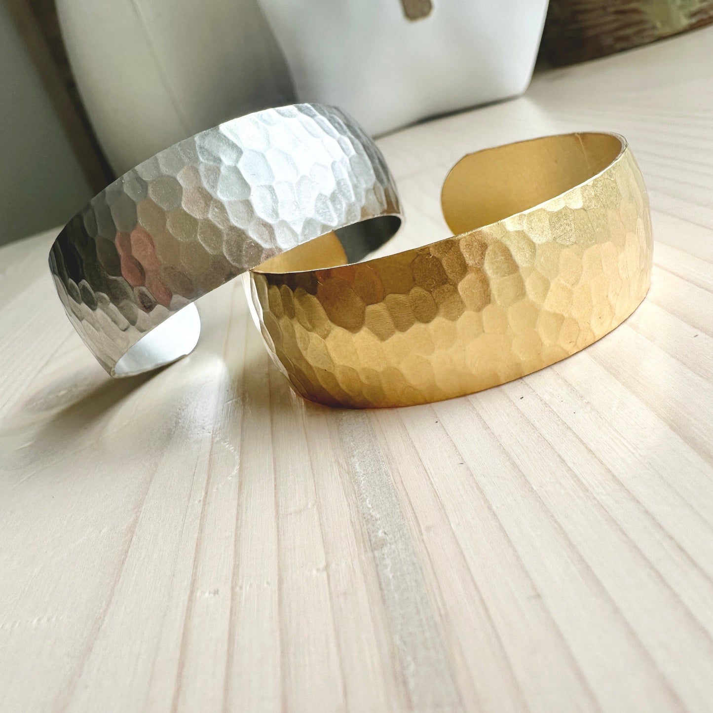 Roma Hammered Cuff-Silver