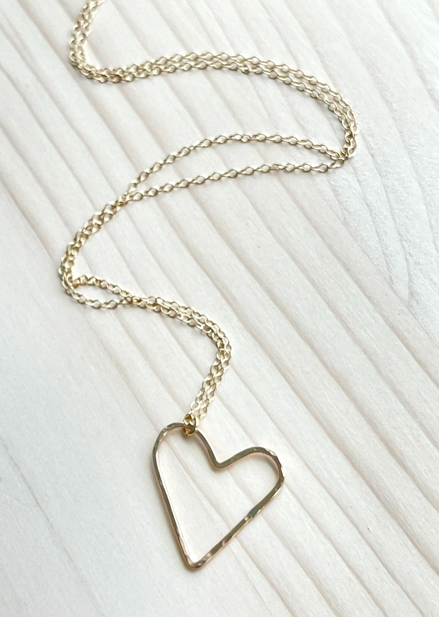 Gold Floating Heart Necklace