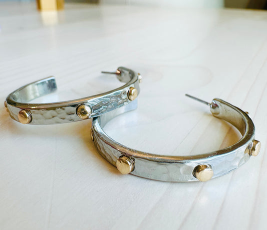 Hammered Nail Head Hoops