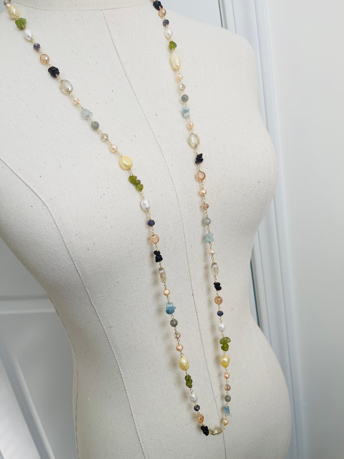 Soiree Necklace displayed on mannequin