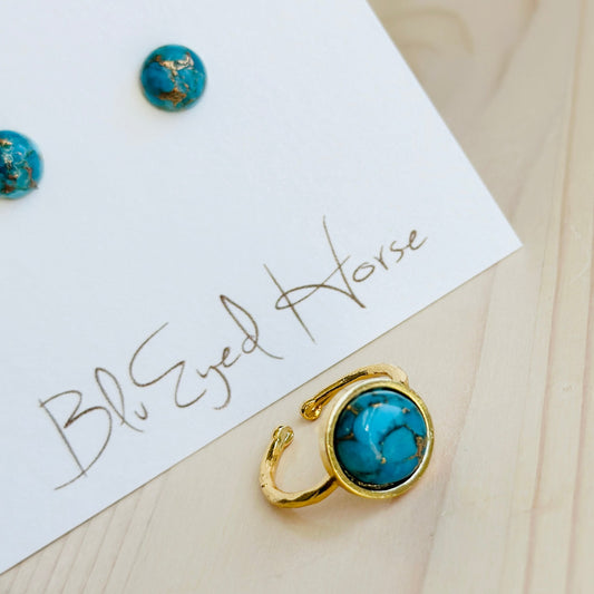Copper Turquoise Stud Earrings