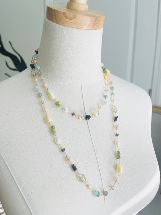 Soiree Necklace displayed on mannequin