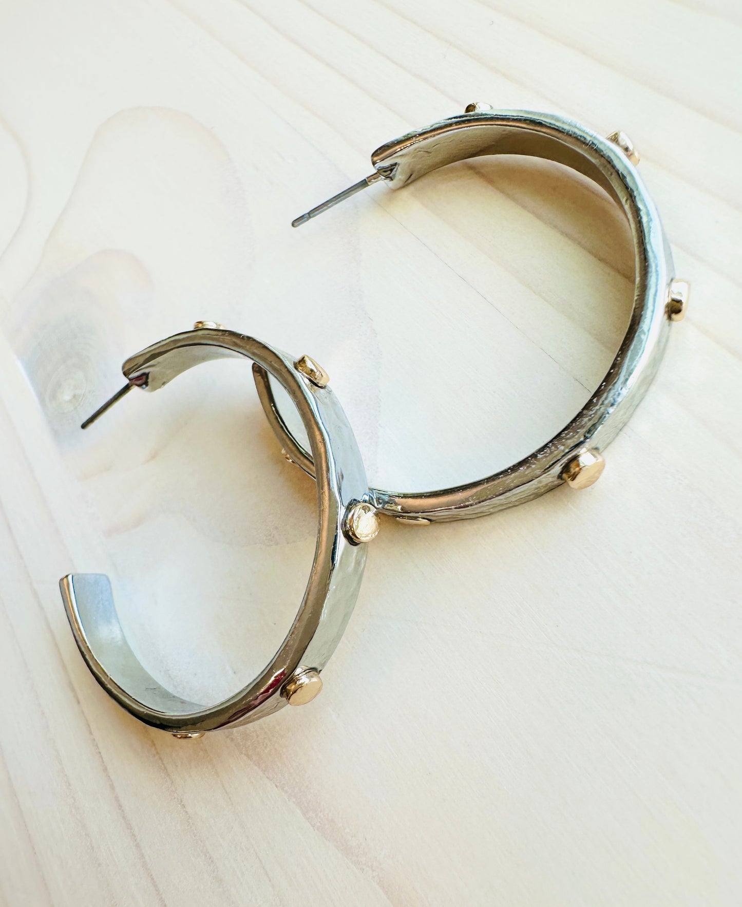 Hammered Nail Head Hoops