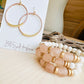 Blush Leather Hoops Handmade in the USA