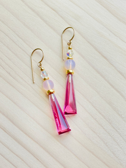 Raspberry Drop Earrings