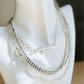Beaded Wrap Necklace/Bracelet- Silver
