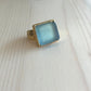 Gold Periwinkle Glass Ring