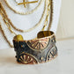 White Leaves Patina Cuff