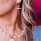 Gold Long Cross Earrings