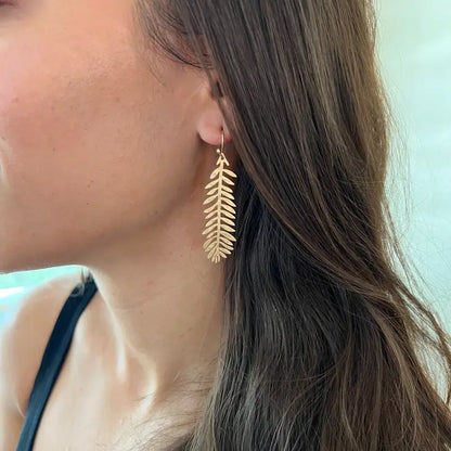 Fern Earrings-Gold