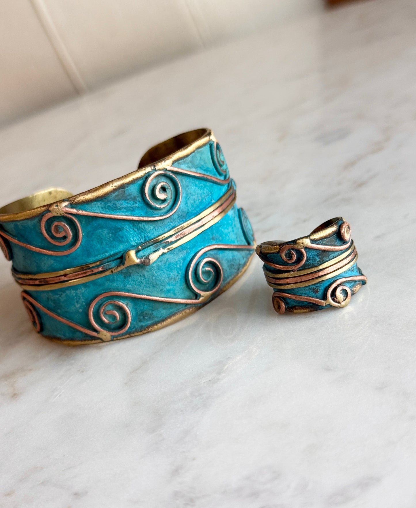 Turquoise Patina Ring