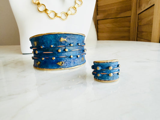 Midnight Blue Patina Cuff