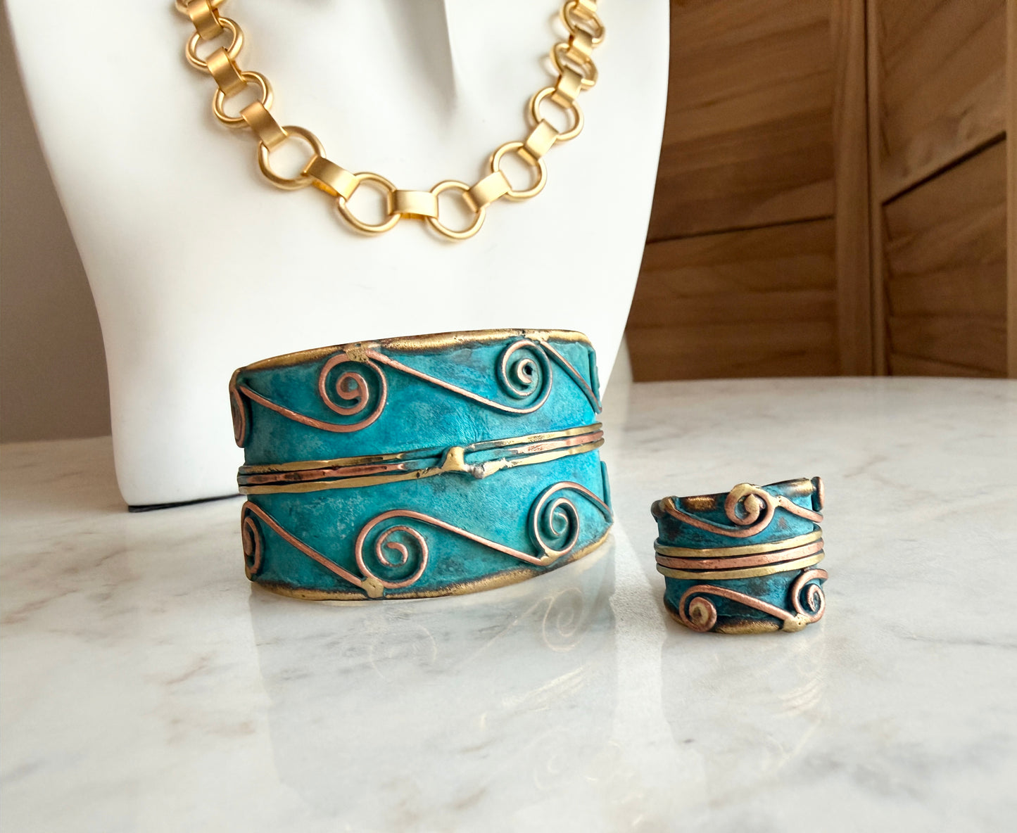 Turquoise Patina Ring