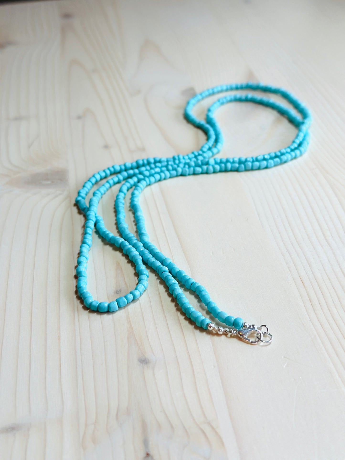 Beaded Wrap Necklace/Bracelet- Turquoise
