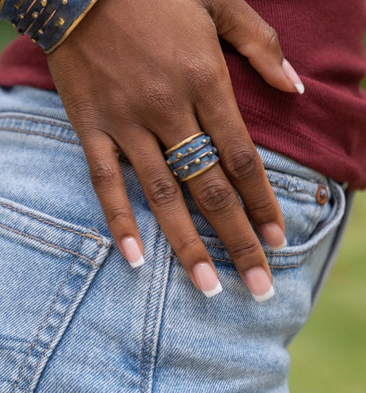 Midnight Blue Patina Ring