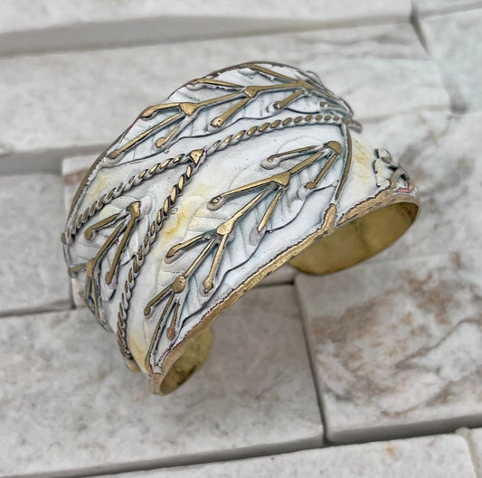 Rustic White Patina Cuff