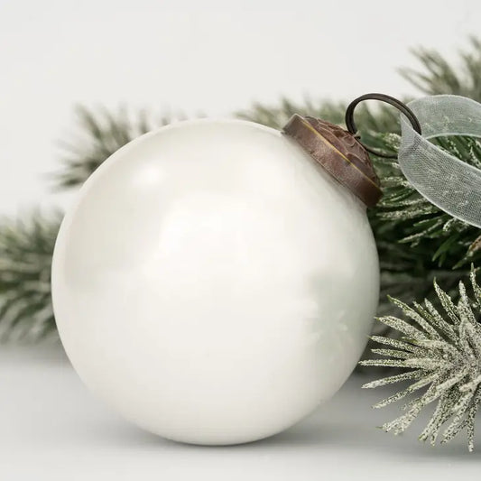 Silver Pearl Bauble 2"