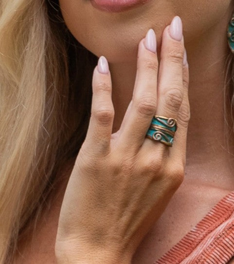 Turquoise Patina Ring