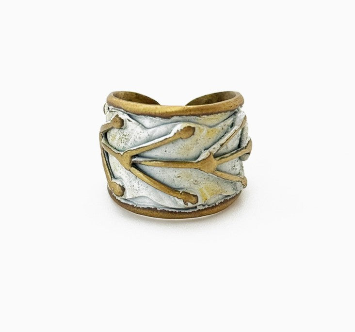 Rustic White Patina Ring