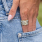 Rustic White Patina Ring