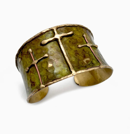 Green Cross Patina Cuff