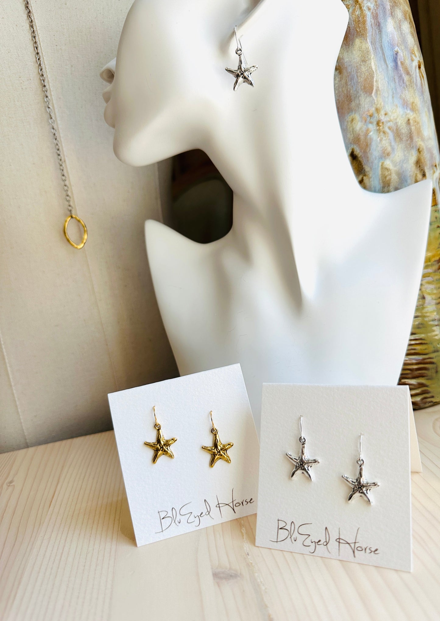 Starfish Earrings-Silver