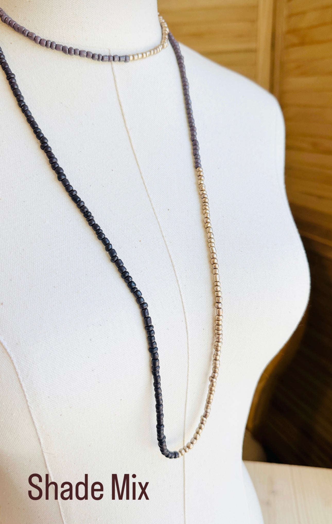 Beaded Wrap Necklace/Bracelet- Shade Mix