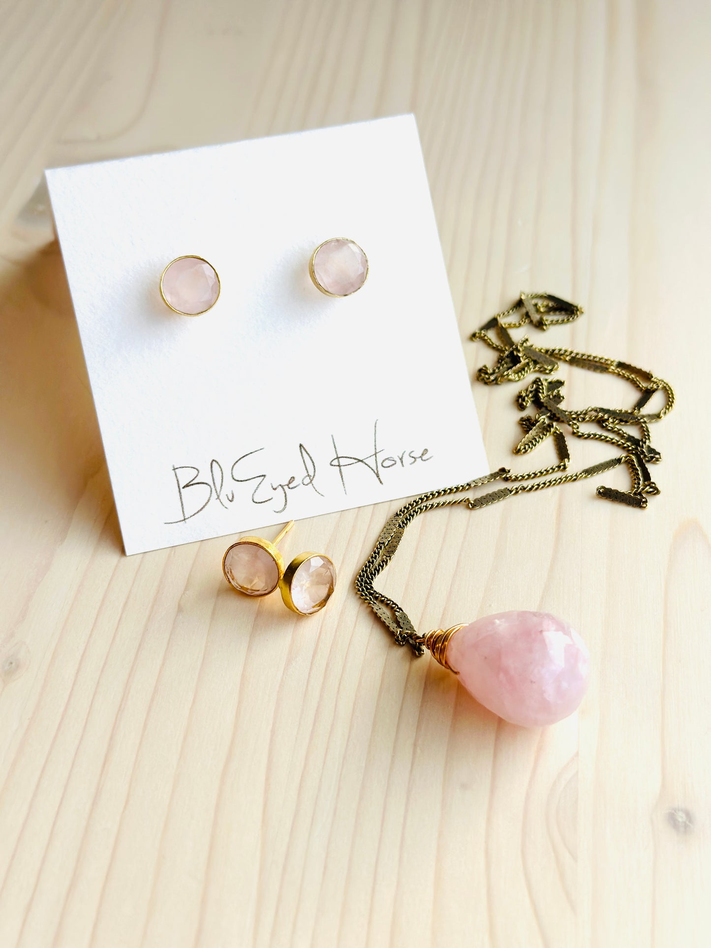 Rose Quartz Post Earring