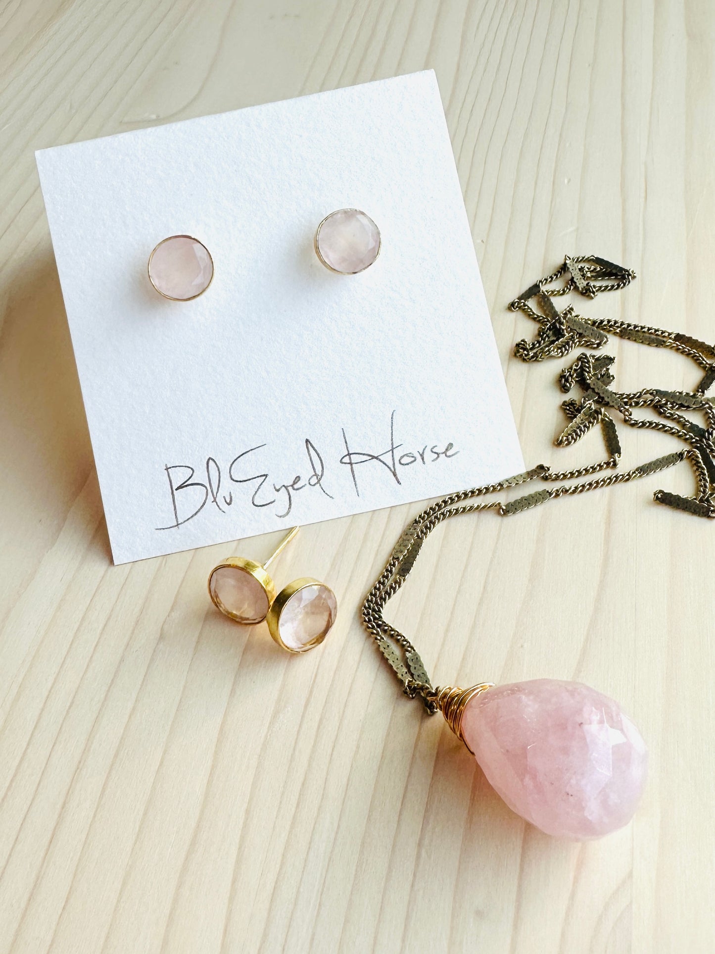 Rose Quartz Post Earring