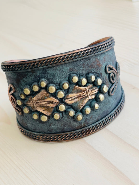 Handmade copper bracelet-cuff 