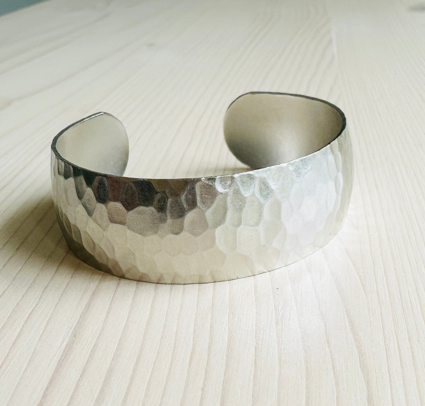 Roma Hammered Cuff-Silver