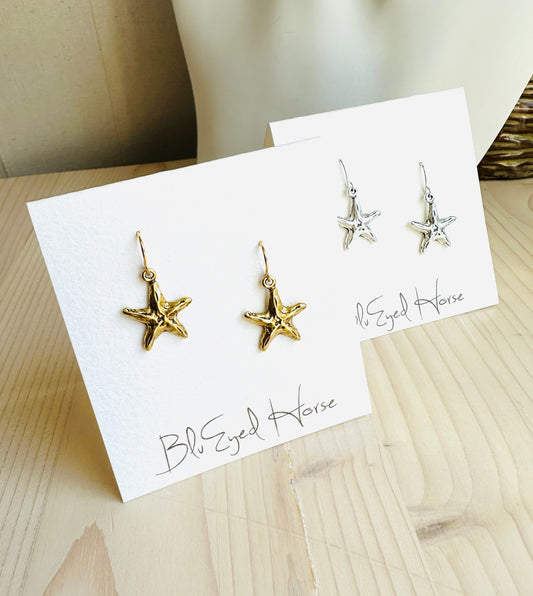 Starfish Earrings-Silver