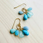 Gemstone Cluster Earrings-Turquoise