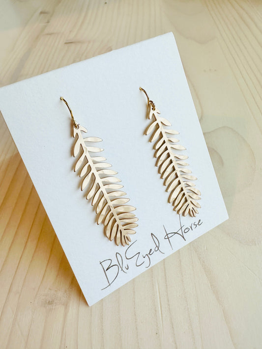 Fern Earrings-Gold