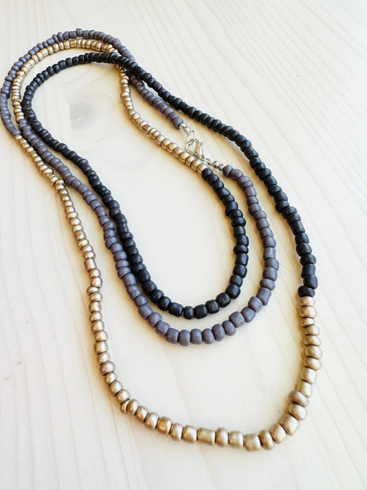 Beaded Wrap Necklace/Bracelet- Shade Mix