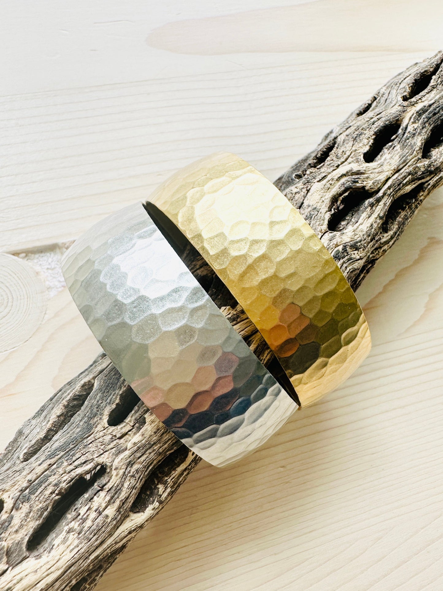 Roma Hammered Cuff-Silver