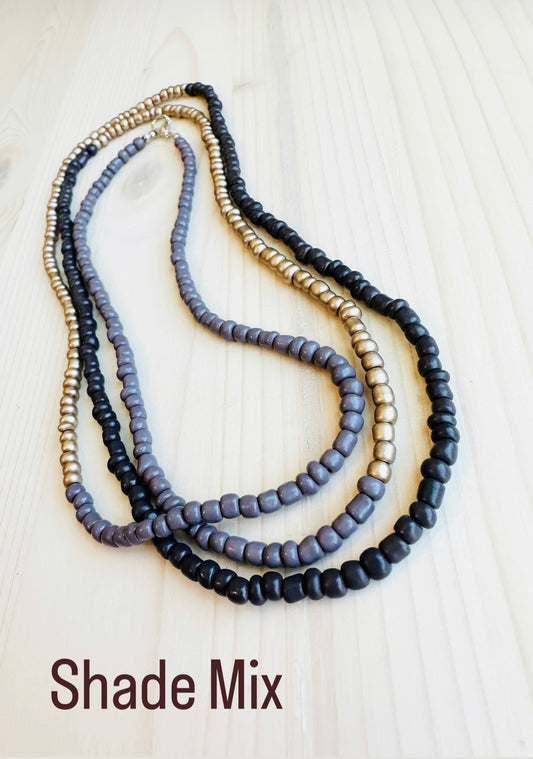 Beaded Wrap Necklace/Bracelet- Shade Mix