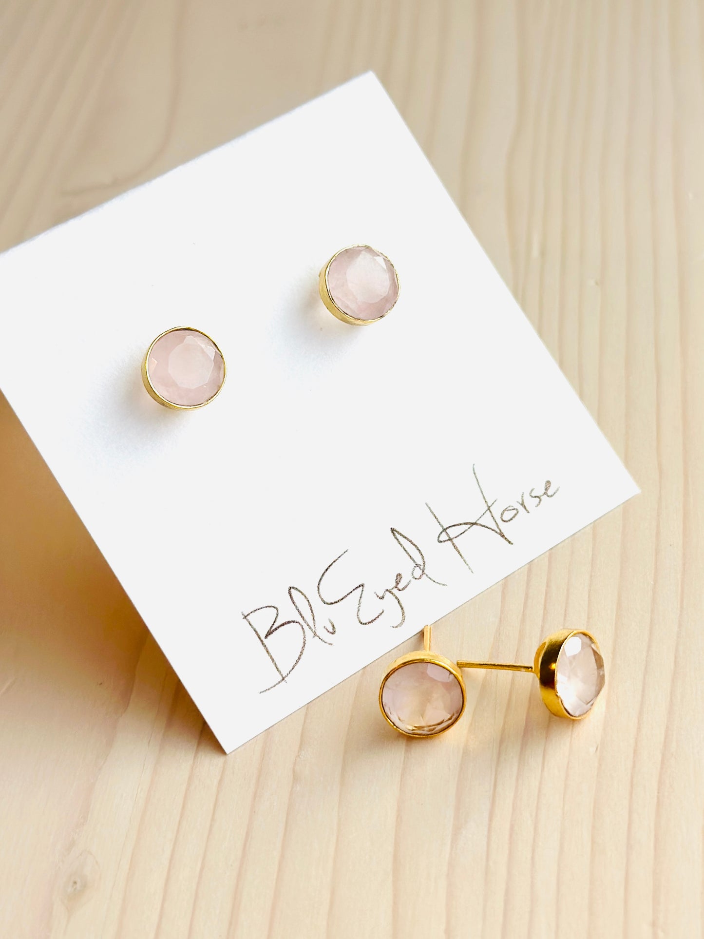 Rose Quartz Post Earring