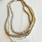 Beaded Wrap Necklace/Bracelet- Taupe Mix