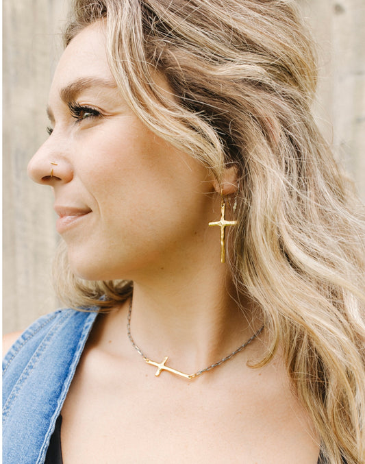 Long Cross Earrings